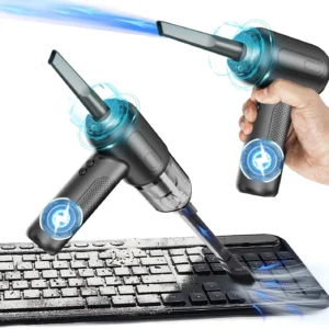 Air Duster High-Power Suction, One-Click Dusting, with Crevice Tool, Du