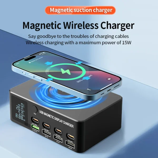 140W GaN Charger Desktop Quick Charge 4.0 QC 3.0 PD Type C USB Fast Charging Station